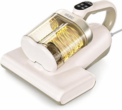 Mr.ego Mattress Vacuum Cleaner, 4-in-1 Bed Vacuum Cleaner, 16kPa Strong Suction, 253.7 nm UV-C Light & Ultrasonic Technology, Dual Cup, Wide Suction Port, Corded Handheld Vacuum for Bed, Sofa, Crib