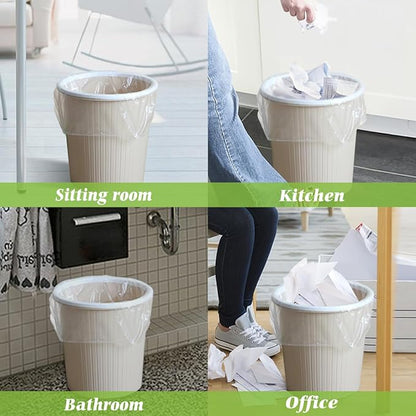 Teivio 1.6 Gallon(Fit 1.5-1.6 Gal)120 Counts Strong Trash Bags 1.5 Gallon 1.6 Gallon Garbage Bags, Bathroom Trash Can Bin Liners, Plastic Bags for home office kitchen, Clear
