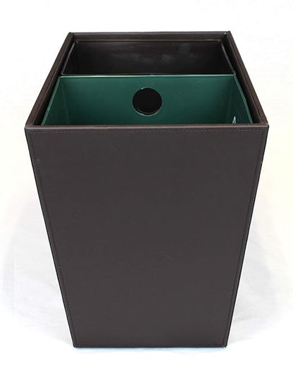 Dual Chamber Recycling & Trash Waste Bin 14.5" x 9" x 12" 22.5 Quarts (Cordoba Brown)