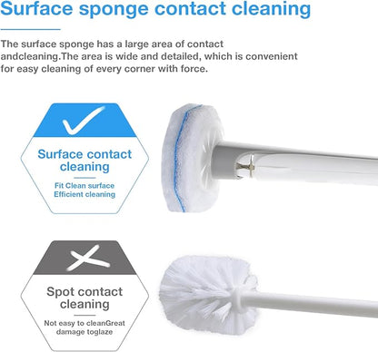 30 Ct Disposable Toilet Wand Refills, Toilet Bowl Cleaner Scrubbing Pads, Unscented Preloaded Refills, Compatible with Most Wand Handles