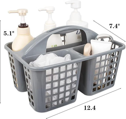 Portable Shower Caddy Basket,Convenient Cleaning Supplies Organizer with Compartments and Handle,Ideal for Bathroom, Bedroom, Kitchen, College Dorm,Garden,etc.gray-2 Pcs