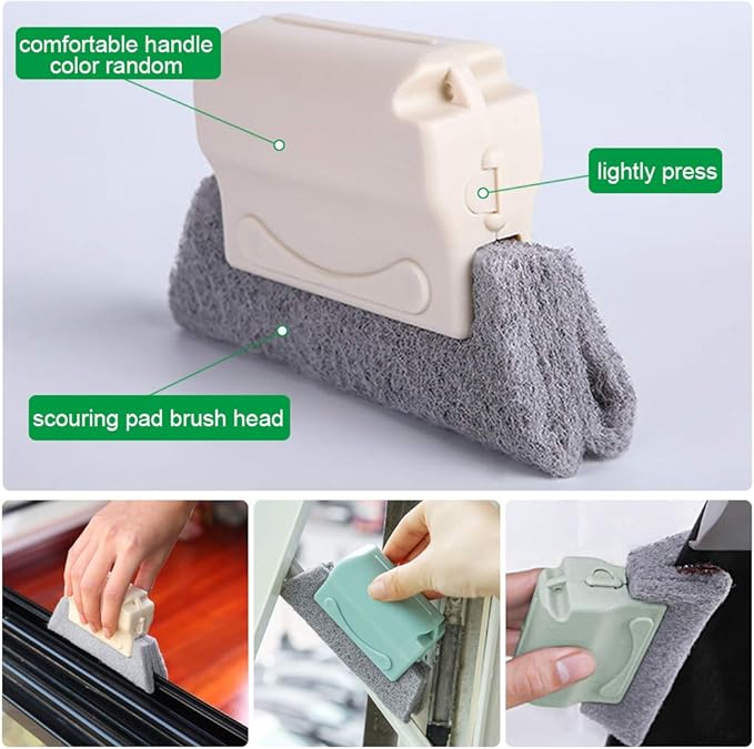 Window Groove Cleaning Brush Window Cleaner Tools,Hand-held Sliding Door Track Cleaning Brushes 6 Pieces for Sliding Door/Car Vents/Tile Lines/Shutter/Air Conditioner/Keyboard