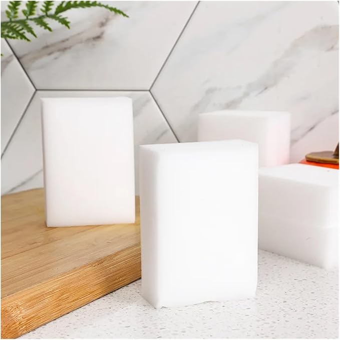 White Sponge Eraser Multi-Functional Car Interior Detail Cleaning Tools Magic Sponge for Kitchen Bathroom Office(50pcs L)