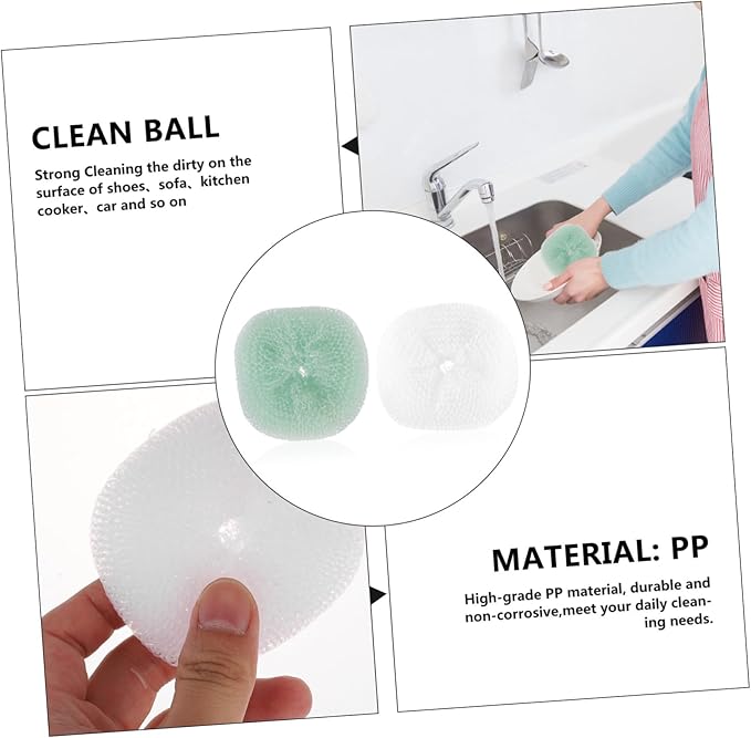 Hemoton 12pcs Scrub Bathroom Kitchen Washing Scouring Dirty Pot Pads Cloth Assorted Dish Color Dishwashing Utensil Cleaning for Cleaner Cookware Removing Household and Ball Balls Tool