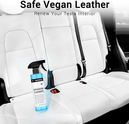Tesla Seat Cleaner & Stain Remover, Tesla Interior Cleaner for White & Black Vegan Leather | Tesla Model Y Juniper Accessories 2026 & Tesla Model 3 Accessories, S/X/Cybertruck