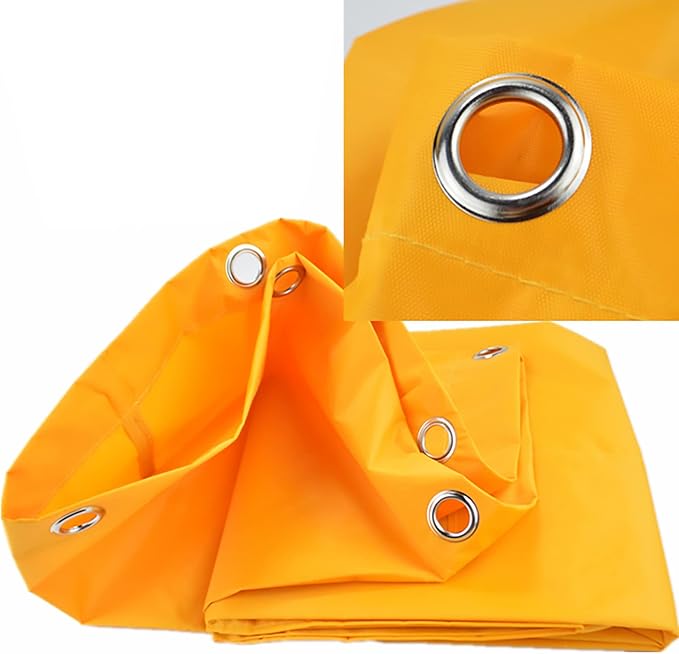 Replacement Janitorial Cart Bag, High Capacity Waterproof Thickened Housekeeping Commercial Janitorial Cleaning Cart Bag with 6 Brass Grommets - 25 Gallon (Yellow with 5 Pockets)