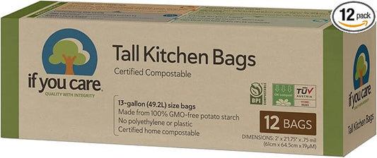 If You Care Tall Kitchen Bags, 13 gal, 12 Count (Pack of 12)