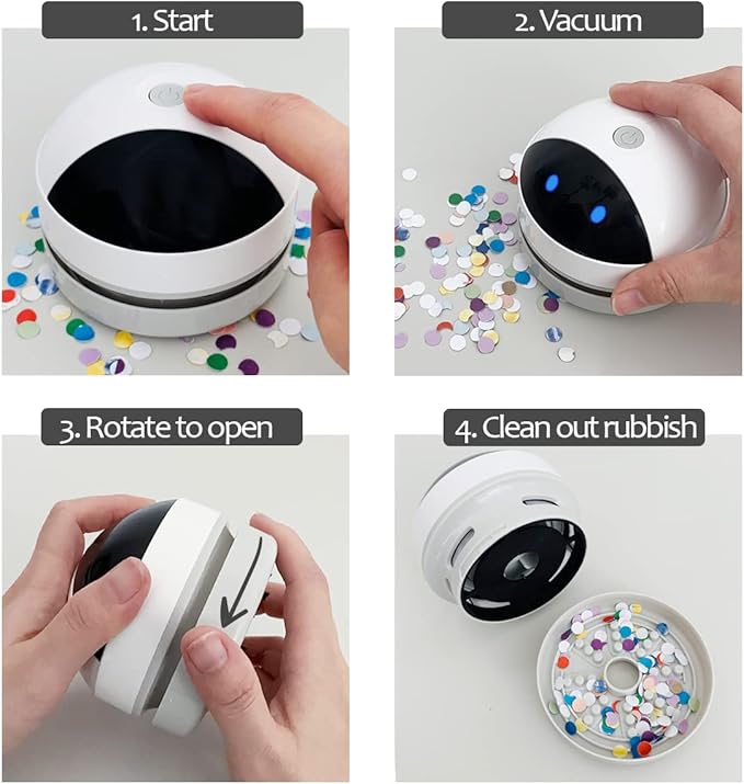 allydrew Mini Portable USB Desktop Vacuum, Robot