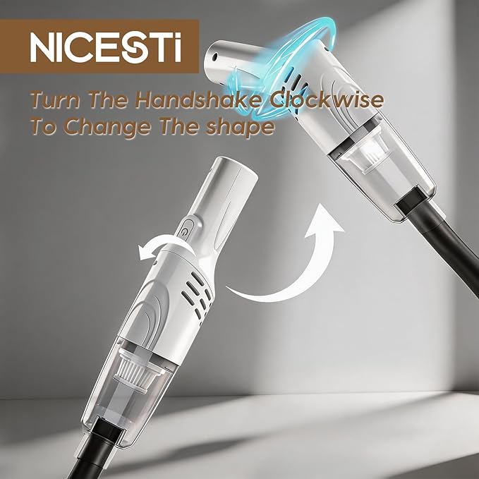 Stick Vacuum Cleaner, Powerful Suction Cordless 3-in-1 Small Handheld Vac with Filter for Hard Floor Lightweight Upright Home Pet Hair