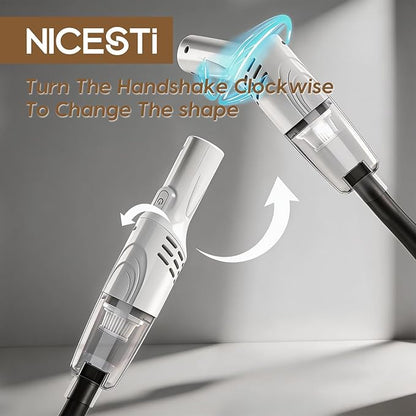 Stick Vacuum Cleaner, Powerful Suction Cordless 3-in-1 Small Handheld Vac with Filter for Hard Floor Lightweight Upright Home Pet Hair