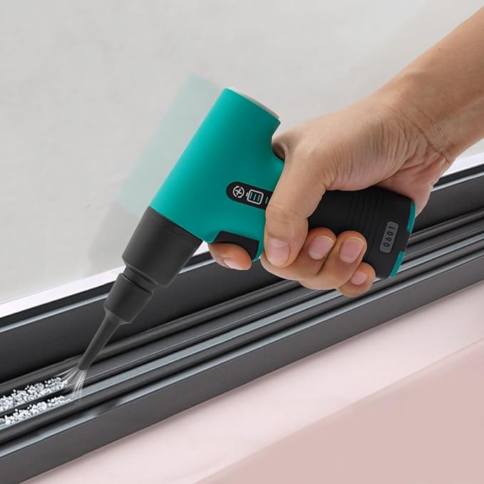Electric Air Duster, 13000RPM Compressed Blower Fan Multi-Functional Tiny Electric Cleaner 3 Speeds Adjustable Rechargeable Air Blower for Keyboard PC Deep, Car, Home Cleaning (Green)