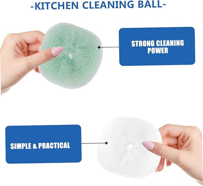 12pcs Kitchen Scrubbers Ball Dawn Dish Detergent Safe High Performance Cleaning Balls for Cookware Random Color