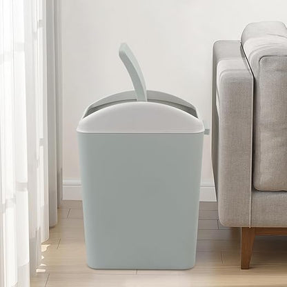 Kekow 4.5 Gallon Small Plastic Trash Can, Swing Lid Waste Can, Blue