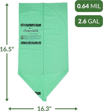 Reli. Compost Bags 2.6 Gallon (150 Count) | ASTM D6400 | Compostable Trash Bags for Food Scraps | Small Composting Liners for Kitchen CompostBin/Countertop Bin | Green, Eco for Food Waste, 2.6 Gal
