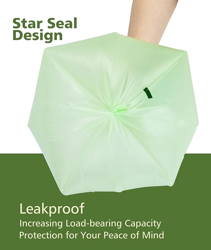 Compost bags 13 gallon 60 Packs, Large Compostable Trash Bags，AYOTEE Biodegradable Trash Bag 13 gallon,Thicked Tall kitchen Garbage Bag Unscented