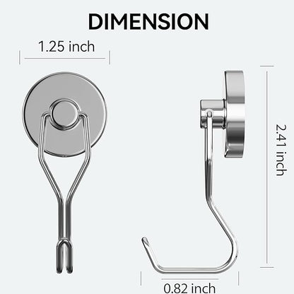Tohoer Magnetic Hooks, 100LBS Neodymium Magnets Hook Heavy Duty with Rust Proof for Fridge, Refrigerator, Oven, Grill, BBQ, Key, Tools Holder, Kitchen, Outdoor, Hanging Wreaths, Utensil Hangers