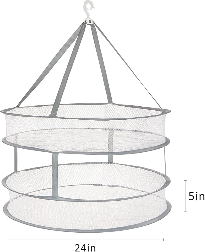 2-Tier Folding Mesh Clothes Hanging Dryer, Sweater Drying Rack, Large Laundry Drying Rack, Lay fold Flat Dry Hanger, Mesh Clothes Hanging Dryer - L(2Tier)