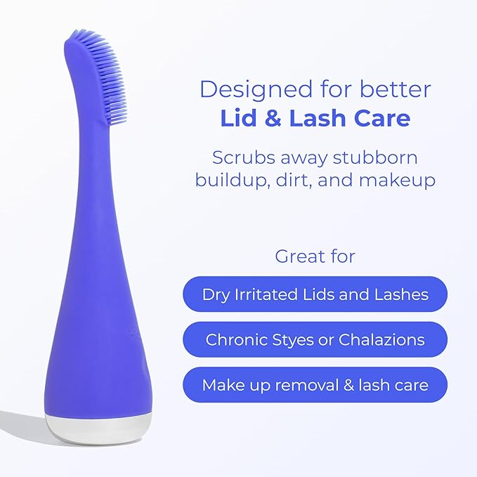Blinkjoy Electric Eyelid Brush 2 – Optometrist Approved Lid Hygiene Tool for Demodex, Blepharitis & Dry Eyes – Gently Removes Dirt, Oil & Makeup to Support Healthy Lid Hygiene (Blue)