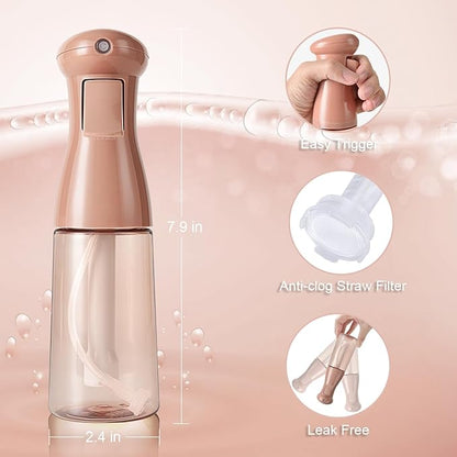 Spray Bottle For Hair, Continuous Mister Empty Spray Bottles, Ultra Fine Mist Water Sprayer for Hairstyling, Cleaning, Plants, Barbers, Salons, Essential Oil Scents - 2 Pack 6.8 OZ, White & Terracotta