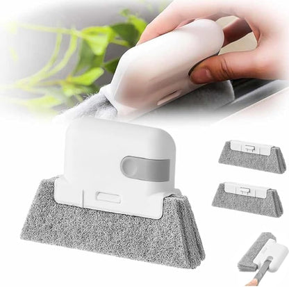 Magic Window Track Cleaner, 2024 Upgraded Window Groove Cleaning Brush, Window Cleaning Tools Set with 2 Replacement for Window lides Gaps Tile Lines Shutter Car Vents (Grey)
