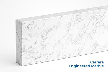 Bathroom Vanity Sink Backsplash/Sidesplash (Engineered Carrara Marble, 4" x 30")