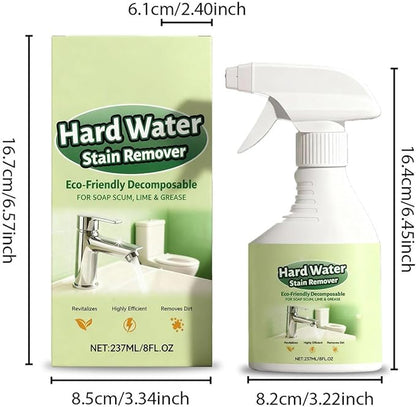 Hard Water Remover | 237ML Soap Scum Liquid Removal - Glass Water Spot Remover | for Shower Bathtub Faucet Sink Bathroom Kitchen Apartment