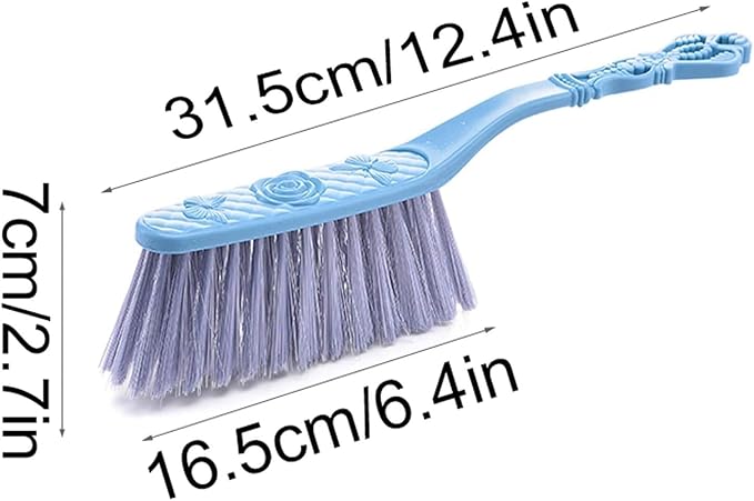 Feather Duster,Cleaning Brush Soft Cleaning Brush Hand Broom Dust Pan and Brush Set Hotel Family Clothes Dust Hair Sofa Bed Sheets Bedspread Carpet Cleaning Scrub Brushes for Cleaning (Color : Blauw)