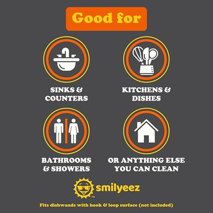 Smilyeez Scrub Moji Scrubbing Sponge Refill for The Dish Daddy (Reg. TM) Dishwand - (10 Pack)
