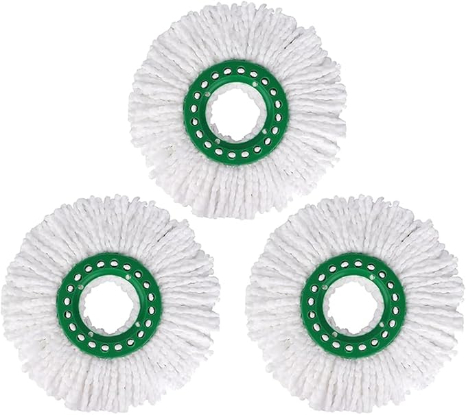 Mop Head Replacement for Libman Tornado Spin Mop System, Resuable Microfiber Mop Refill Pad, Easy to Replace, Machine Washable - White（3 Pack）