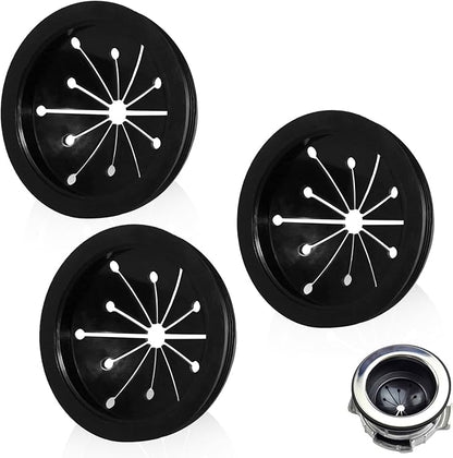 Kitchen Garbage Disposal Rubber Drain Insert,3pcs Garbage Disposal Cover,3 Inch Garbage Disposal Splash Guard,Disposal Splash Guard,Kitchen Sink Rubber Drain Guard, Black, FY616SCFJZ-1