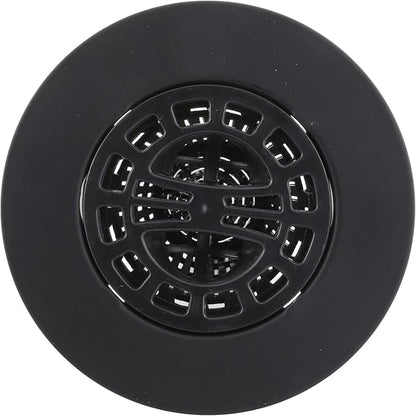 Danco Snap-in Shower Drain Cover with in-Drain Hair Catcher, 4-1/4" Round, Matte Black Strainer, (11086)
