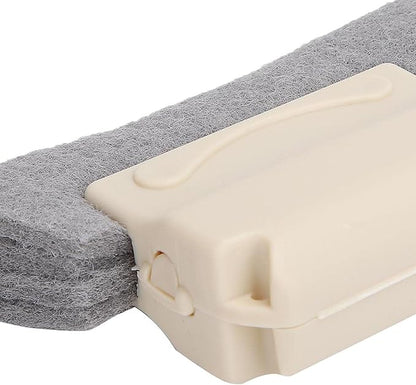 Window Track Cleaner Brush, Handheld Crevice Tool with Thin Head, Deep Cleaning for Window Slides, Door Tracks & Gaps, Removable Washable Pad