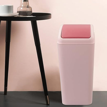 Kekow 4.5 Gallon Plastic Trash Can with Swing-Top, Swing Lid Waste Can, Pink