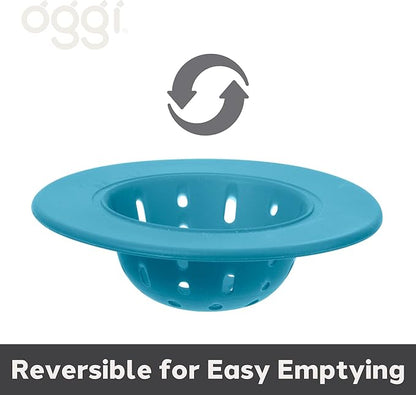 OGGI Silicone Sink Strainer- Great Kitchen Sink Strainer, Sink Drain Strainer, Drain Stopper, Sink Plug, 4.6˝ Diameter Rim, Turquoise