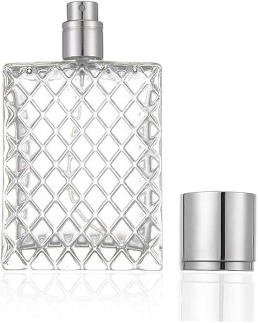 100ml 3.4 oz Refillable Spray Perfume Bottles large cosmetic Fine Mist Atomizer Empty Portabe Clear Glass Essential Oil Container for Travel
