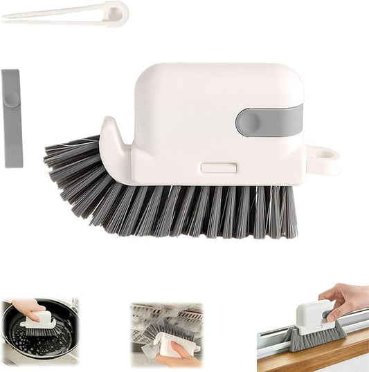 3-in-1 Removable Window Slot Brush,New Window Groove Cleaning Brush, Portable Window Track Cleaner Window Groove Cleaning Brush Tools with Hidden Scraper for Home Window Groove (Gray-1PC)