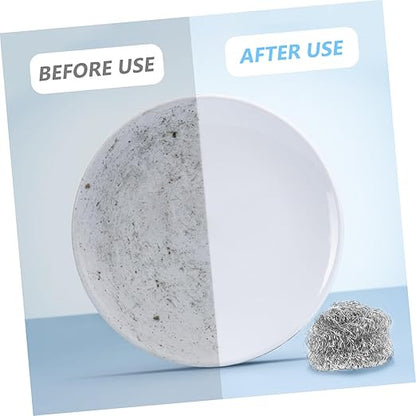 Zerodeko Stainless Steel Kitchen Cleaning Ball Effortless Dish Washing Tool for Pots Pans Non Skid Scourer for Thorough Cleaning