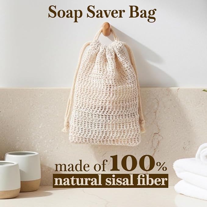 Natural Soap Saver Bag – Exfoliating Sisal Pouch for Bar Soaps