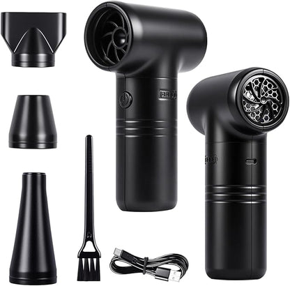 Compressed Air Duster-A Handy Super Power Electric Air Duster with Brushless Motor for Lower Noise and 3-Gear Adjustable Blower, Dust Blower for Computer, Keyboard, House, Outdoor and Car