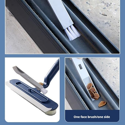 47" Window Squeegee with Extension Pole, 4-in-1 Telescopic Window Cleaner Tool with 2-Stage Telescoping Pole, Extension Washing Tool with Rotatable Clean Head for Indoor/Outdoor High Window Glass