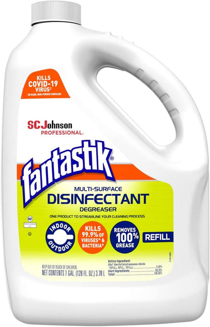 SC Johnson Professional FANTASTIK Disinfectant Multi-Surface Cleaner 1 Gallon, Pack of 4