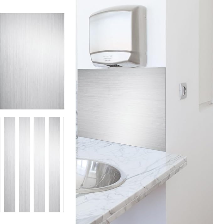 1 Pcs Hand Dryer Wall Splash Guard, Wall Backsplash Protector with Adhesive for Kitchen Sink, 23.62 x 15.75 Inch Backsplash Panel Hand Dryer Wall Guard for Wall Splash Protector Supply