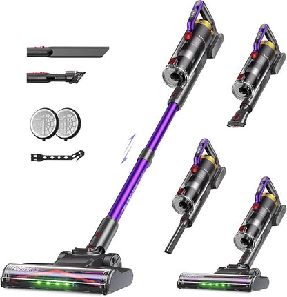 UNINELL HOME UV2 Cordless Vacuum Cleaner, 48000Pa/550W Vacuum Cleaners for Home, Lightweight Stick Vacuum with 65Mins Runtime, Self-Standing&Wall Mount Charging, Tangle-Resistant Vacuum for Pet Hair