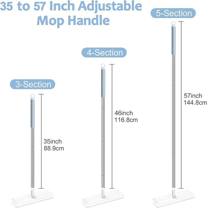 BOSHENG Mop Handle Extension Rods, for Extending Flat Mop, Mop Replacement Handle, Adjustable Steel Mop Handle Rods, 5 Pack
