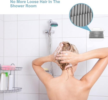 Hair Catcher, Reusable Shower Wall Hair Collector Hair Trap for Drain Protector, Silicone Hair Catcher for Bathroom Bathtub