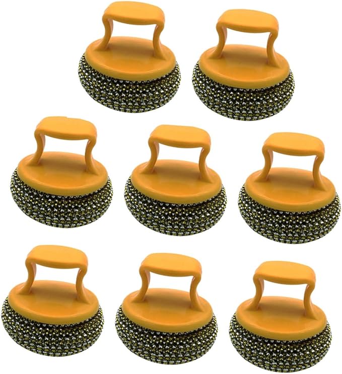 8pcs Steel Wire Cleaning Balls Kitchen Scrubber for Pots Pans Stove Bathroom Stain Removal Tool Random Color