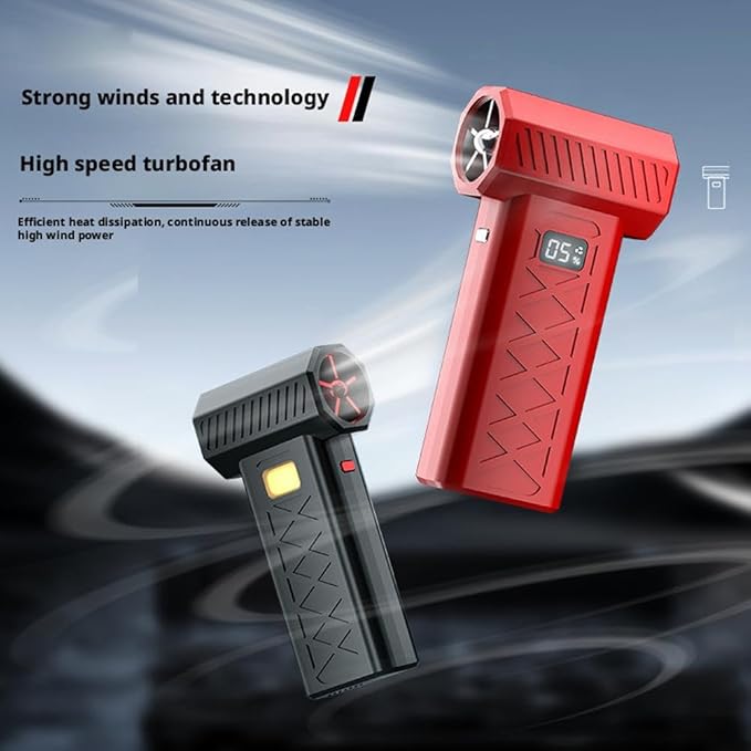 Electric Air Duster, 130000RPM Cordless Air Duster, 6-Gear Adjustable Mini Blower with Fast Charging, Dust Blower for Computer Keyboard, Car, Home & Multi-Surface Cleaning (Red)