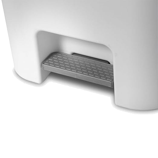 Sterilite 11.9 Gallon Rectangular Step On Kitchen Plastic Indoor Wastebasket with Wide Opening Lid and Comfort Handle for Home, White (16 Pack)