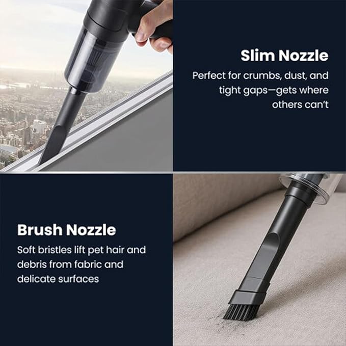 Dustaclean Handheld Vacuum Cordless, Dustaclean Car Vacuum 5000pa, Long-Lasting Battery Life, Wireless and Portable Design, Ideal for Use in Cars, On Desks, and with Keyboards