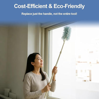 Replacement Handles Compatible with Swiffer Duster Refill, Swiffer Duster Extended Handle,Foldable & Extendable Dust Handle Only(White 3pcs)
